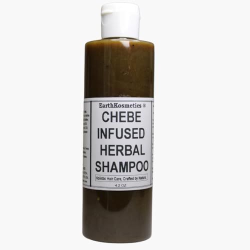 earth Kosmetics Herbal Chebe Shampoo with African Black Soap Shea Butter: Strengthen and revitalize your hair with this blend of potent herbs and oils for growth, hydration, and shine. 4.2oz