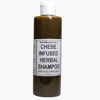 earth Kosmetics Herbal Chebe Shampoo with African Black Soap Shea Butter: Strengthen and revitalize your hair with this blend of potent herbs and oils for growth, hydration, and shine. 4.2oz