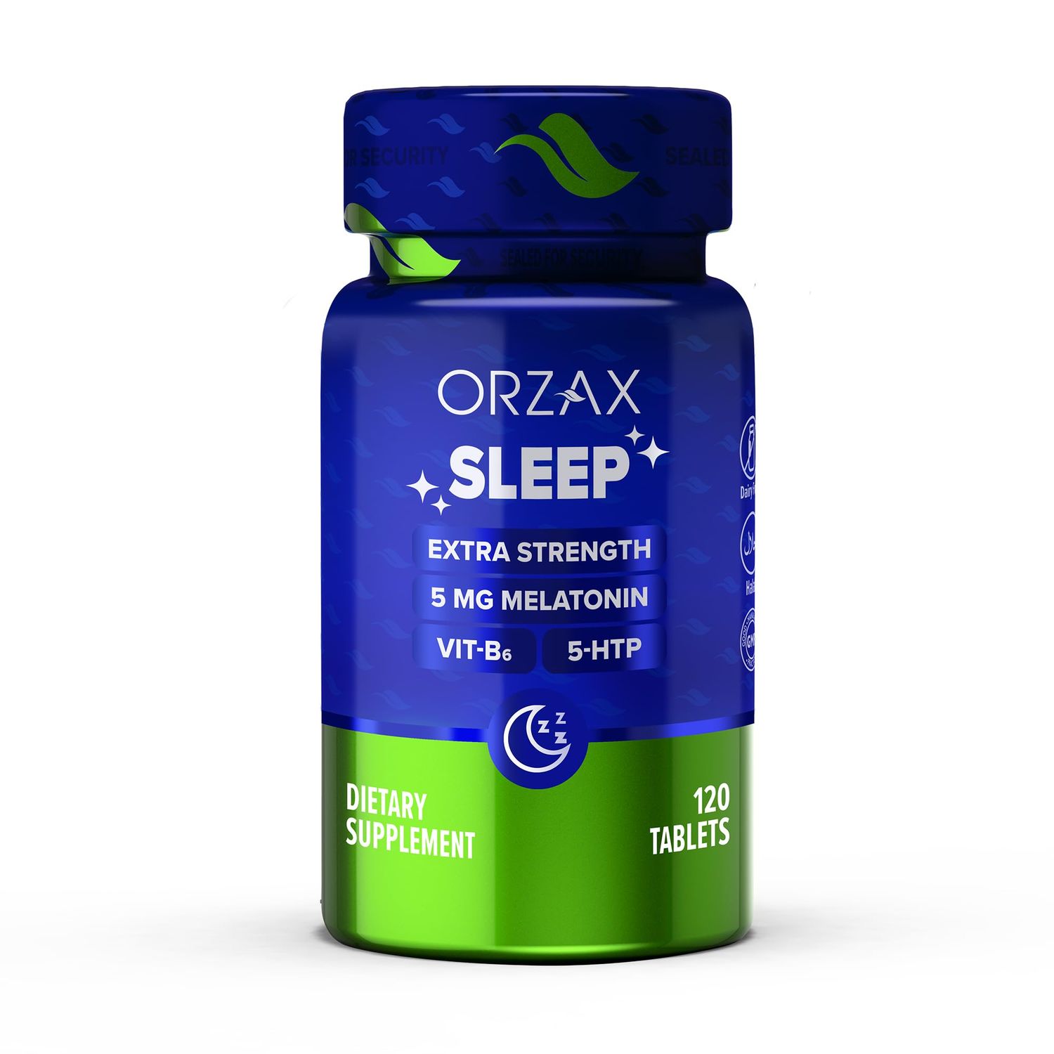 ORZAX Sleep - Melatonin 5 mg, Vitamin B6 5-HTP Supplement - Restful Sleep Vitamins for Adults (120 Tablets)