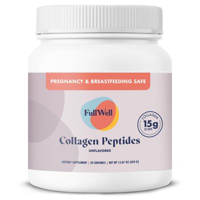 FullWell New Hydrolyzed Collagen Peptides, Breastfeeding Pregnancy Safe Grass-Fed Collagen Powder for Women, 15g Unflavored Collagen, 30 Servings