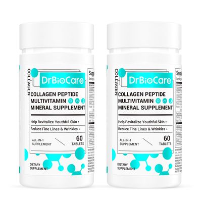 DrBioCare Collagen Peptides for Women, Beauty Vitamin Mineral Supplement,Contains Vitamin D3, Probiotics for Women Collagen Peptides,Vitamin B Complex,Vitamin E 120 Tablets