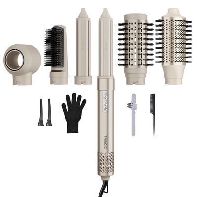 7MAGIC Hair Dryer Brush 6 in 1 Hair Styler,110,000 RPM High-Speed Negative Ionic Hair Dryer Fast Drying, Multi Hair Styler, Professional Blow Dryer Brush for Curling Volumizing Straightening Styling