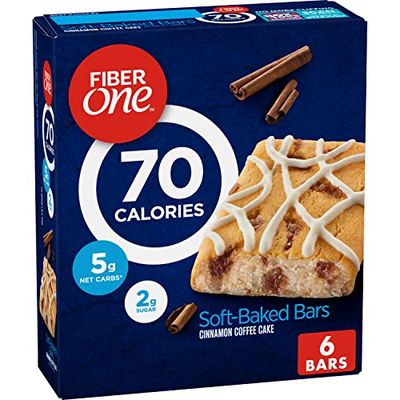 Fiber One 70 Calorie Soft-Baked Bars, Cinnamon Coffee Cake, 6 Bars, 5.34 oz