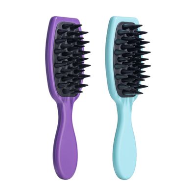 oneleaf Hair Comb - Home Use Long Handle Shampoo Brush for Scalp Massage and Deep Cleansing(Pink Gray) (BluePurple)