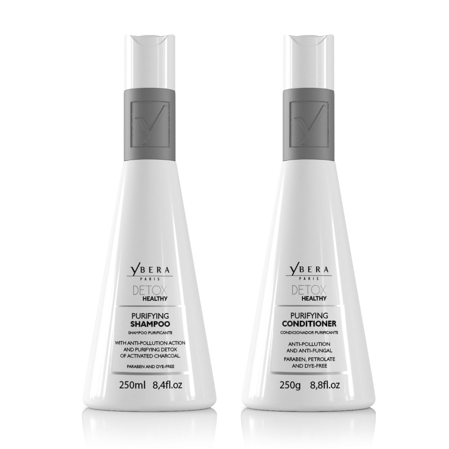 YBERA PARIS Professional Detox Healthy DUO Refreshing Care for Oily Prevent Hair Loss Stimulate Growth Improve Damaged Hair Shampoo 8.4 Oz Conditioner 8.8 Oz