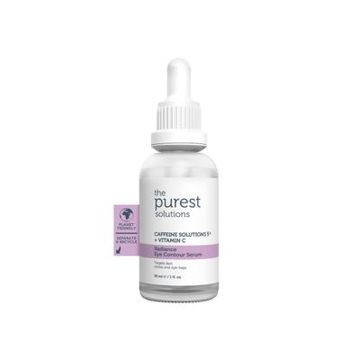 The Purest Solutions Radiance Eye Contour Serum (Caffeine Solutions 5 Vitamin C) - Bright Rested Appearance - Skin Tone Difference Reduction - Under-Eye Bag Care - Vegan Cruelty Free (1 fl. oz)