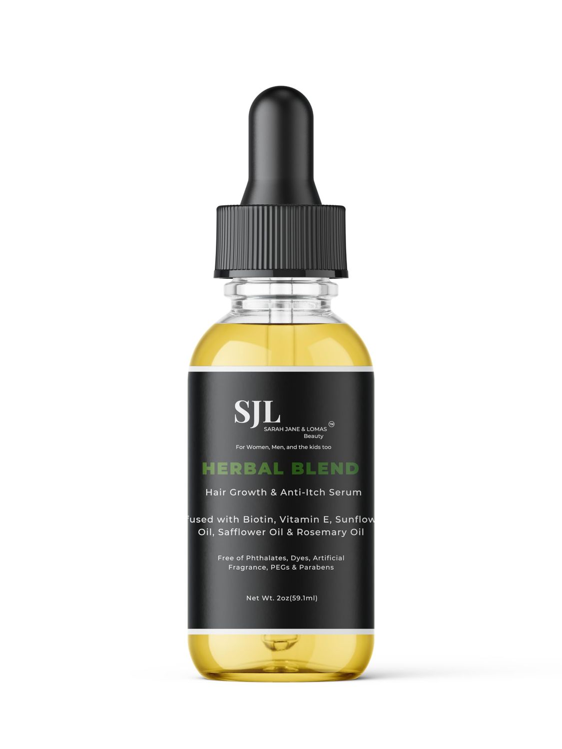 Sarah Jane and Lomas SJL Herbal Blend Hair Growth Anti-itch Serum 100 Organic with Biotin, Avocado Oil, Jojoba Oil, Rosemary(4oz)