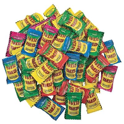 Toxic Waste Hazardously Sour Candy in Tube Bank - (Pack of 36) - Assorted Flavors Colors - Perfect for Holiday Parties, Stocking Stuffers Candy Buffets