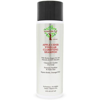 MOUNTAIN TOP Apple Cider Vinegar ACV Shampoo (8 oz 273 ml) with Biotin, Castor Oil - Clarifying, For Fuller Thicker Hair - Paraben, Sulfate Free - All Hair Types, Men Women