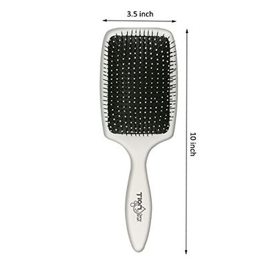 Tion Damp Brush for All Hair Types (White) - Wet and Dry Hair, Best Detangler Paddle Hair Brush