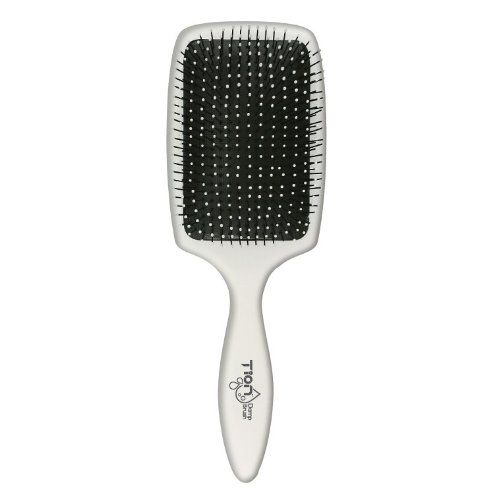 Tion Damp Brush for All Hair Types (White) - Wet and Dry Hair, Best Detangler Paddle Hair Brush