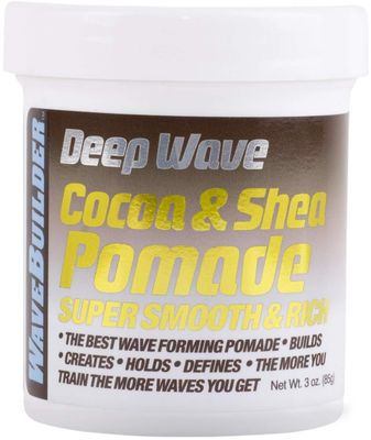 WaveBuilder Cocoa Shea Pomade Super Smooth Rich Formula Promotes Healthy Hair Waves, 3 Oz