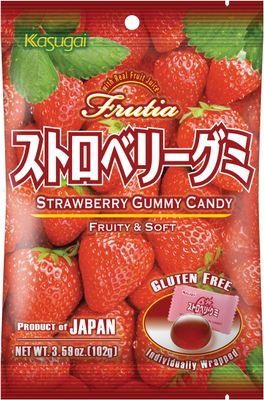 KASUGAI GUMMIES Strawberry Gummy Candies, 3.77 Ounce