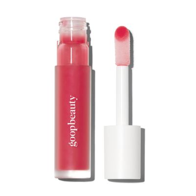 goop Beauty Hydra-Barrier Gel Gloss Hydrating Lip Gloss to Moisturize Plump Lips Hyaluronic Acid Vitamin E Tulip - Sheer Hot Pink 0.13 oz