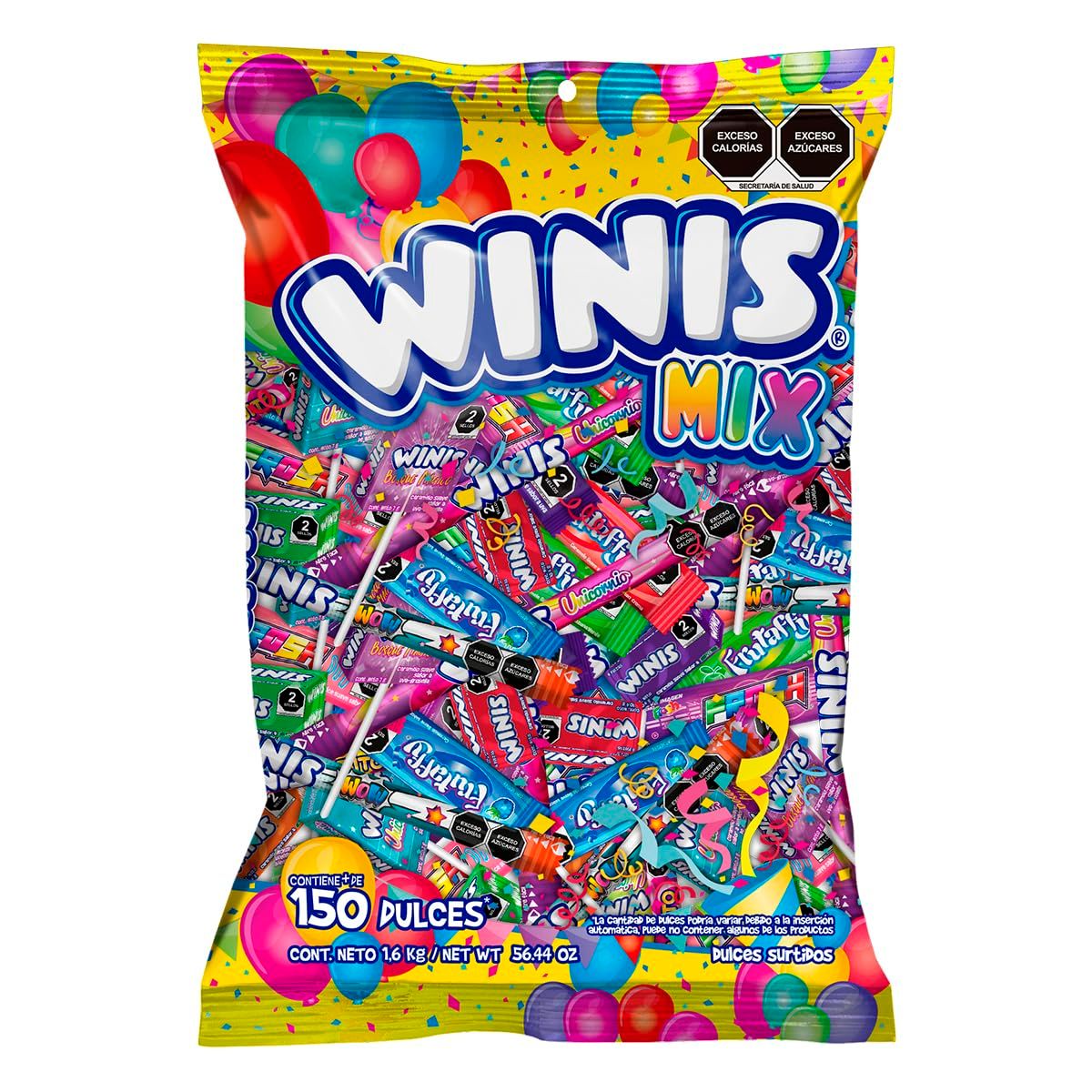 Winis Mix Variety of Mexican Chewy Candies Bulk Taffy Candy Mix - 3.6 lbs - 150 Individually Wrapped Party Easter Day Candy Variety Bag