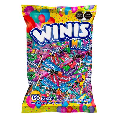 Winis Mix Variety of Mexican Chewy Candies Bulk Taffy Candy Mix - 3.6 lbs - 150 Individually Wrapped Party Easter Day Candy Variety Bag