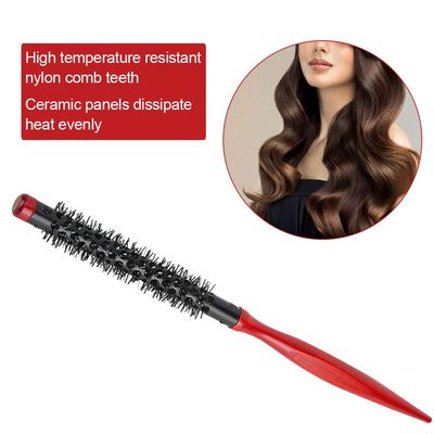 Roller Comb for Men and Women Nylon Round Salon Hair Styling Brush Comb for Blow Drying Curling Straightening(0.4in)