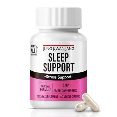JungKwanJang Sleep Support GABA Complex 500mg with American Ginseng - Sleep Aid Supplement for Meditation Support, Better Sleep, and Increased Energy, 60 Capsules for Men and Women