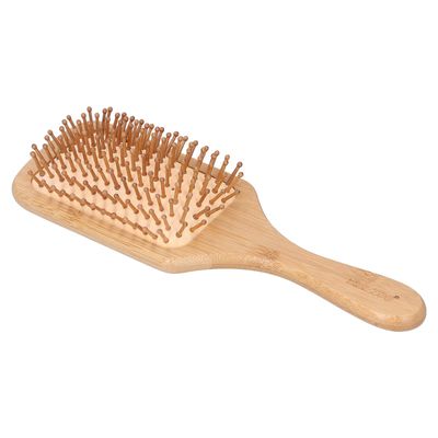01 02 015 Bamboo Hairbrush, Hair Protective, Detangling, Straightening, For All Hair Types, Unisex, Family