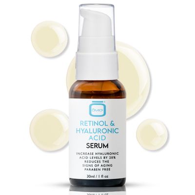 OMIC, Retinol Serum for Face 1 fl oz 30 ml Reduce, Wrinkle, Dark Circles, Dark Spots Corrector with Vitamin A, Vitamin E and Hyaluronic Acid Made in USA