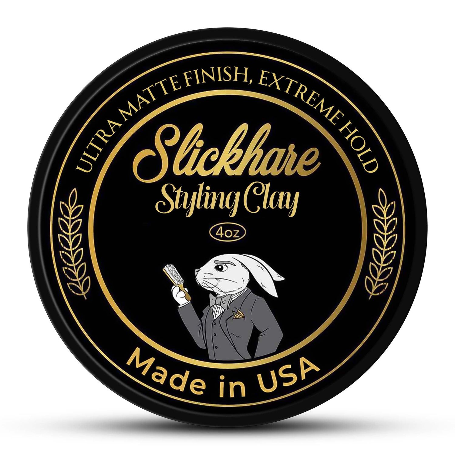 Slickhare Premium Men&#39;s Hair Paste Men&#39;s Hair Clay Strong Hold 4 oz Ultra Matte Clay Hair Product Made with Active Natural Ingredients Made in USA