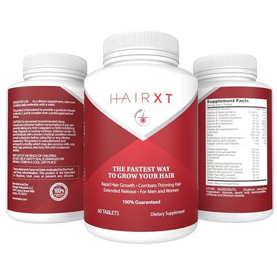 Premium Hair Vitamins for Hair Growth - HairXT100 Premium Hair Supplement Helps Grow, Thicken Prevent Hair Loss - Includes Over 20 Essential Natural Hair Care Vitamins - 60 Tablets