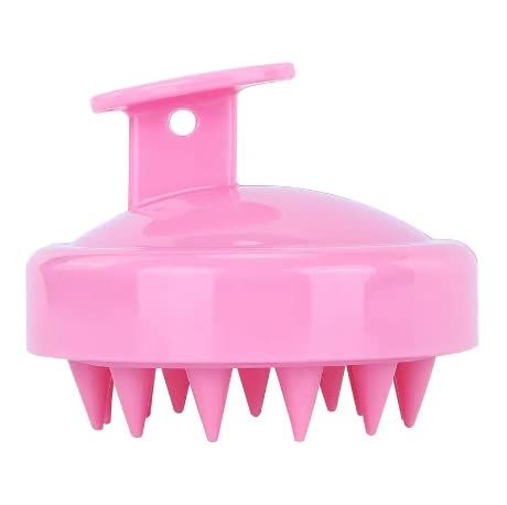 Hair Brush Soft Silicone Bristles For Shampooing Scalp Hair Care (Black)