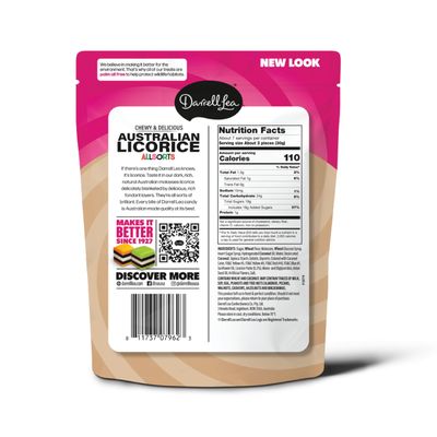 Darrell Lea Soft Australian Licorice, Non-GMO, No Palm Oil, Plant Based, No High Fructose Corn Syrup, Soft Chewy Licorice Candy, Made in Australia (Allsorts, 7 Ounce (Pack of 8))