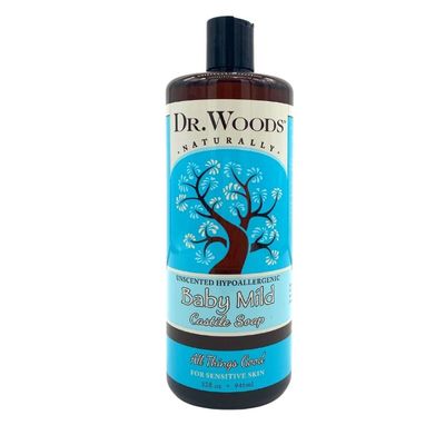 Dr. Woods Unscented Baby Mild Castile Soap, 32 Ounce