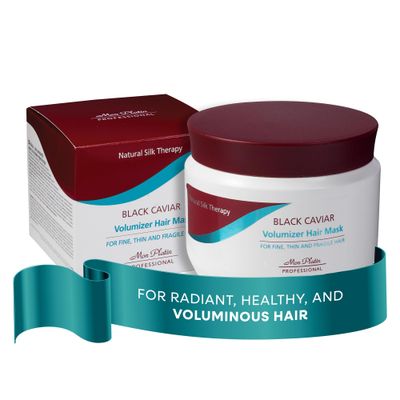 Mon Platin Professional Black Caviar Volumizing Hair Mask for Fine, Thin, and Fragile Hair - Enriched with Black Caviar, Deep Conditioning, SLSSalt-Free, 500ml