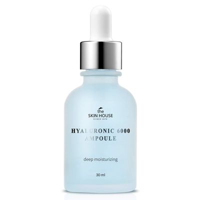 The Skin House Hyaluronic 6000 Ampoule Concentrated Drop Ampoule Serum Deep hydrating and calming hyaluronic acid ampoule for moisturizing and hydrating (30ml 1.01 fl.oz)