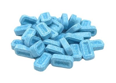 YANKEETRADERS Classic Pez Sour Blue Raspberry Unwrapped Candy Dispenser Refill, 4 Pounds