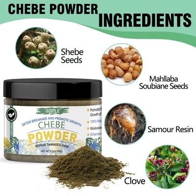 WOZUTUNT Organic African Chebe Powder for Enhanced Hair Growth, Strength Long Moisturized Hair For Men Women 3.5 Ounces