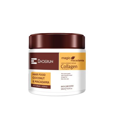 ENDERUN Hair Treatment Masks - Collagen Hair Mask for Dry Damaged Hair - Deep Moisturizing Hair Care - Argan Oil Hair Repair Mask - Natural Nourishing Hair Care Masque 16.9 fl Oz 500ml