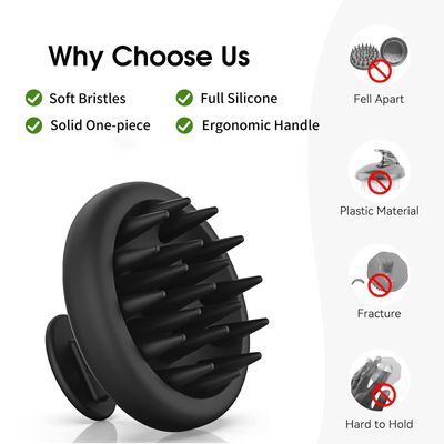 Silicone Scalp Massager Shampoo Brush for Hair Growth, Beard Brush for Men, Face Beard Scrubber Exfoliator, Wet Dry Shower Head Scalp Massager for Exfoliating Dandruff, Gifts for Him Father