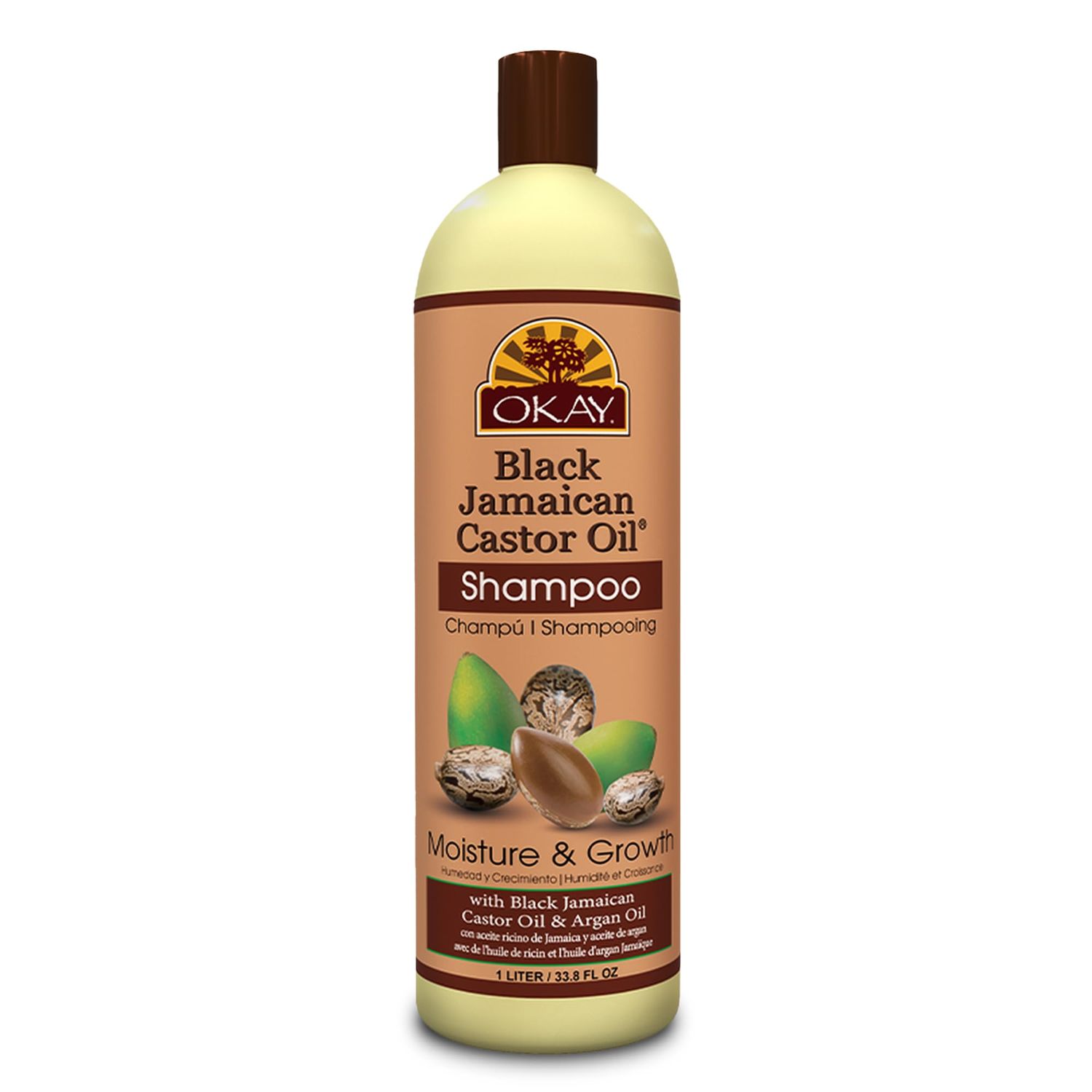 Okay Black Jamaican Castor Oil Shampoo - Jamaican Castor Shampoo for Hair Growth, Natural Moisturizing Shampoo to Strengthen Restore Damaged Hair for Women and Men - 33 Oz