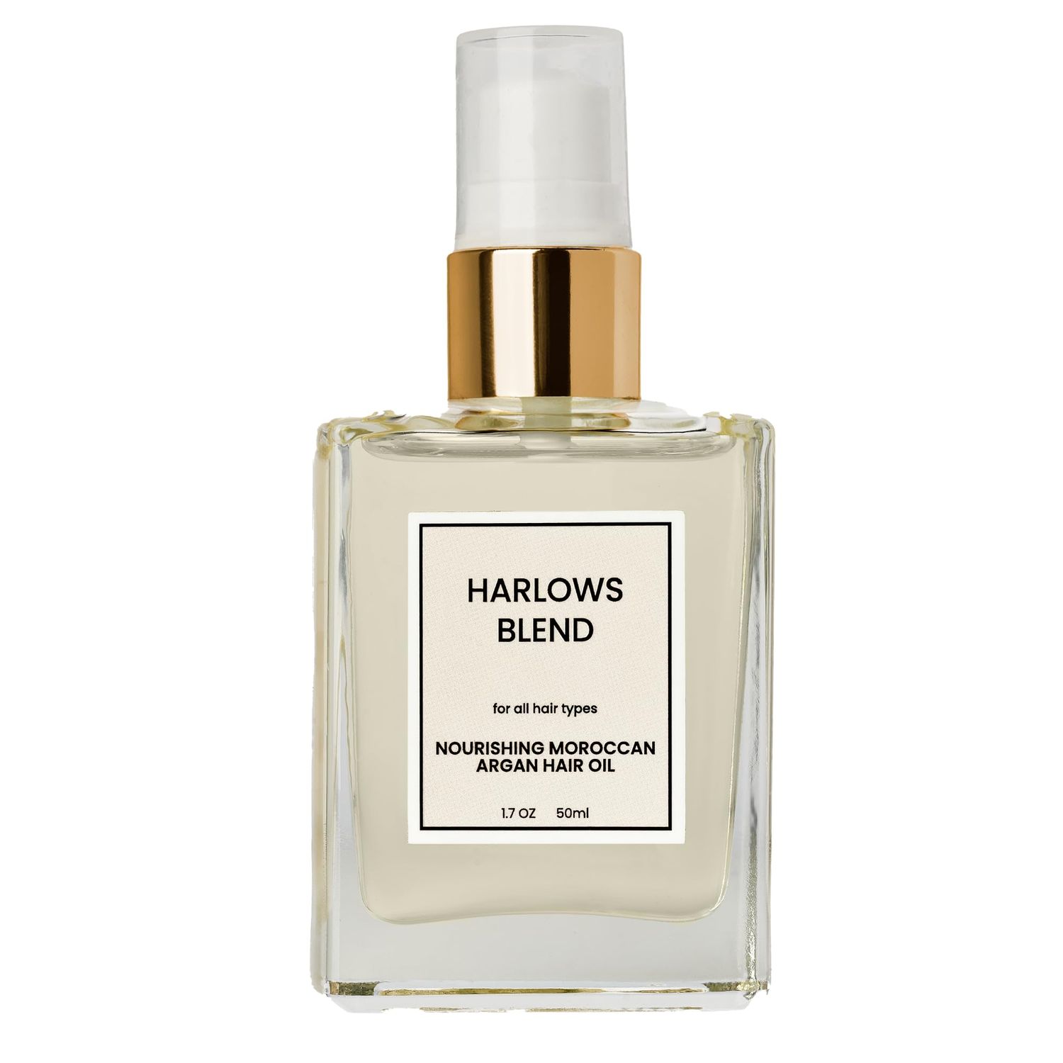 Harlows Blend 100 Pure Luxurious Organic Moroccan Argan Hair Oil, Protective Hair Oil for Dry Damaged Hair and Growth, Hair Serum, Non Greasy Oil Treatment For Hair 1.7 FL oz