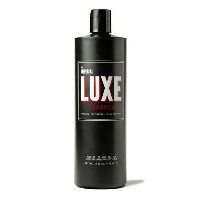 Imperial Barber Luxe Hair Shampoo 16oz - Organic Naturally Derived Ingredients, USA Made, Sulfate-Free, Paraben-Free, Gluten-Free - Strengthens, Cleanses Hydrates