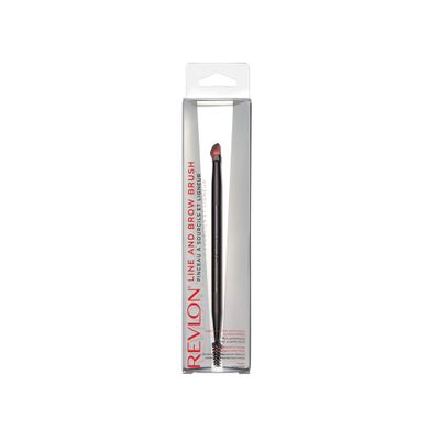 Revlon Line and Brow Brush, Dual Ended Angled Eyeliner and Eyebrow Makeup and Spoolie Brush, Vegan and Coated
