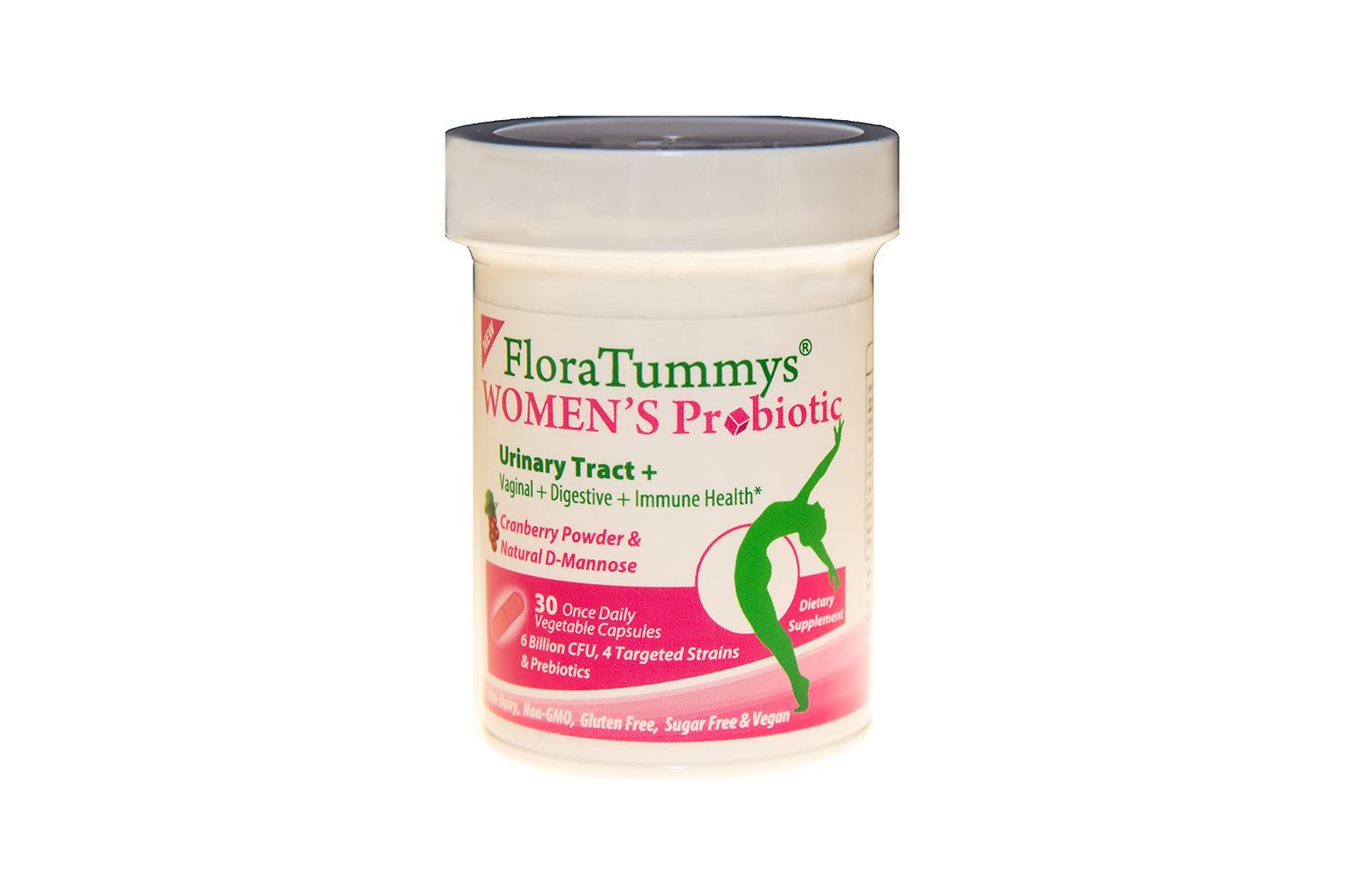 FloraTummys Women&#39;s Probiotic, Urinary Tract Digestive Immune System Health, Cranberry Powder, Kosher Certified, Non-Dairy, Gluten Free, Non-GMO