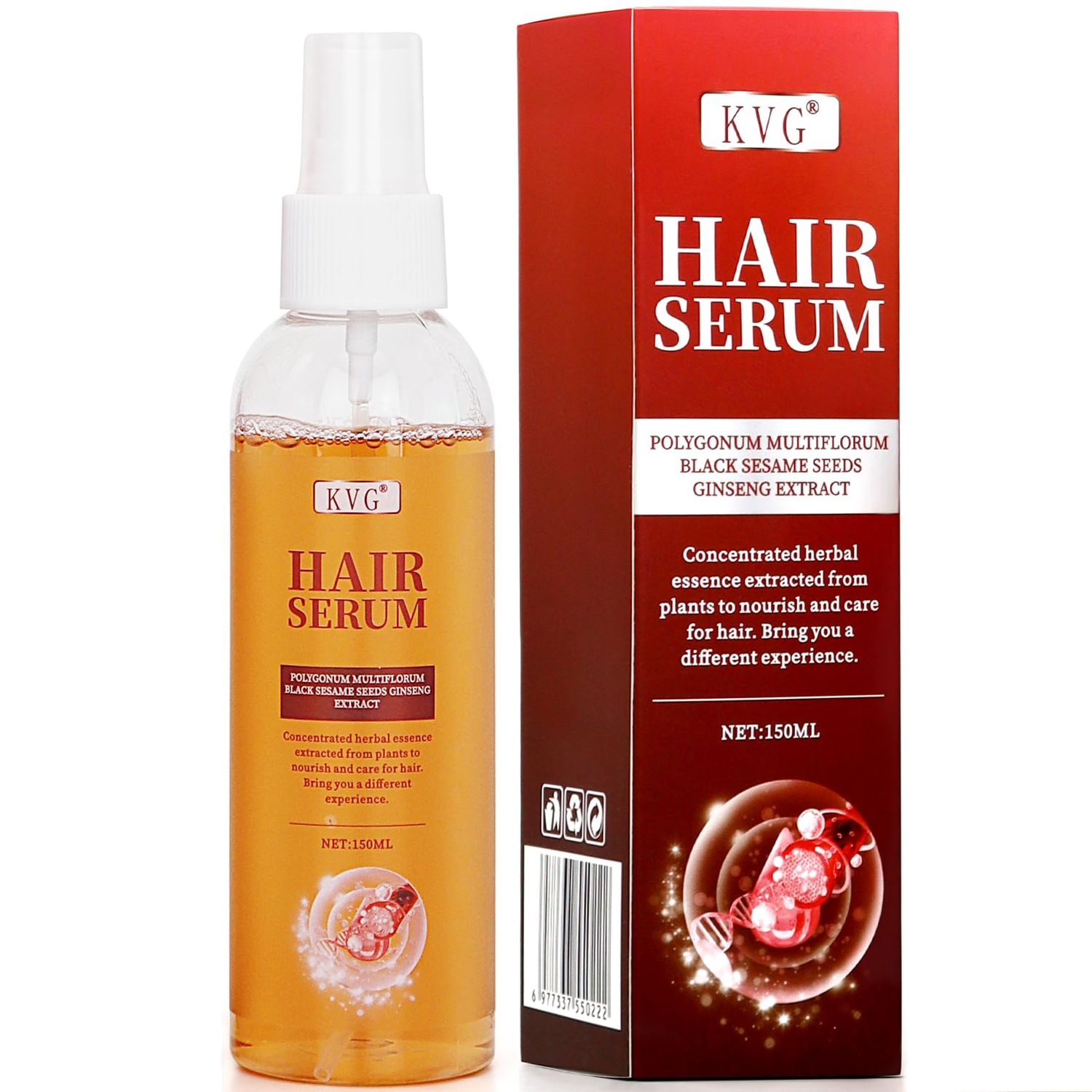 KVG Natural Hair Growth Spray, Hair Growth Products of Hair LossThinningDamagedDryFlakyOily, Hair Loss Treatments for Women Men (5.07 Fl.Oz)-B