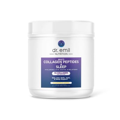 DR. EMIL NUTRITION Collagen Peptides Powder Plus Sleep Support - Collagen Powder for Women with 5-HTP, Melatonin L-Theanine - Collagen Supplements with Biotin for Hair, Skin Nails