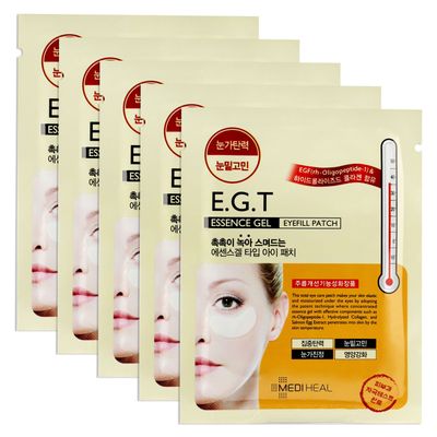 Mediheal E.G.T Essence Gel Eye Fill Patch 5 Pouch - for Dark Circle, Aging Skin, Puffy Eyes, Contains EGF Marine Collagen, Highly Concentrated Essence Gel