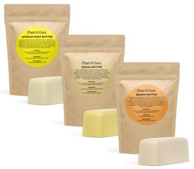 Shea, Mango and Cocoa Butter 1 lb. Bars Variety Bundle Pack - 100 Pure Natural Unrefined - Ideal Moisturizer For Dry Skin, Body, Face And Hair Growth. Great For DIY Soap and Lip Balm Making.