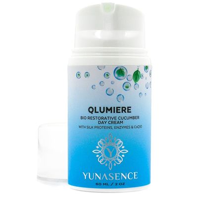 YUNASENCE QLUMIERE Bio-Restorative Soothing Cucumber Cream wAmino Acids, Hyaluronic Acid, Enzymes, Caviar. Hydrating, Protecting.
