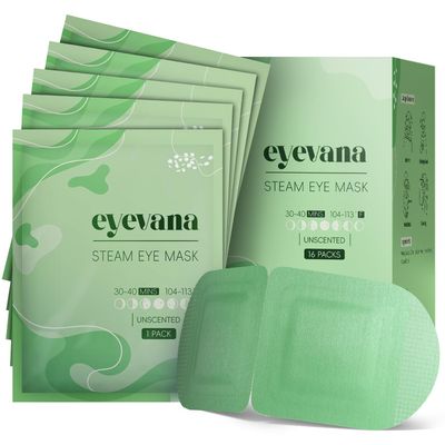 16 Packs Steam Eye Mask, Self Heating Warm Compress for Dry Eyes, Disposable Heated Eye Mask for Sleep, Spa, Travel Essentials Relaxation Gifts for Women, Stocking Stuffers (16, Unscented)