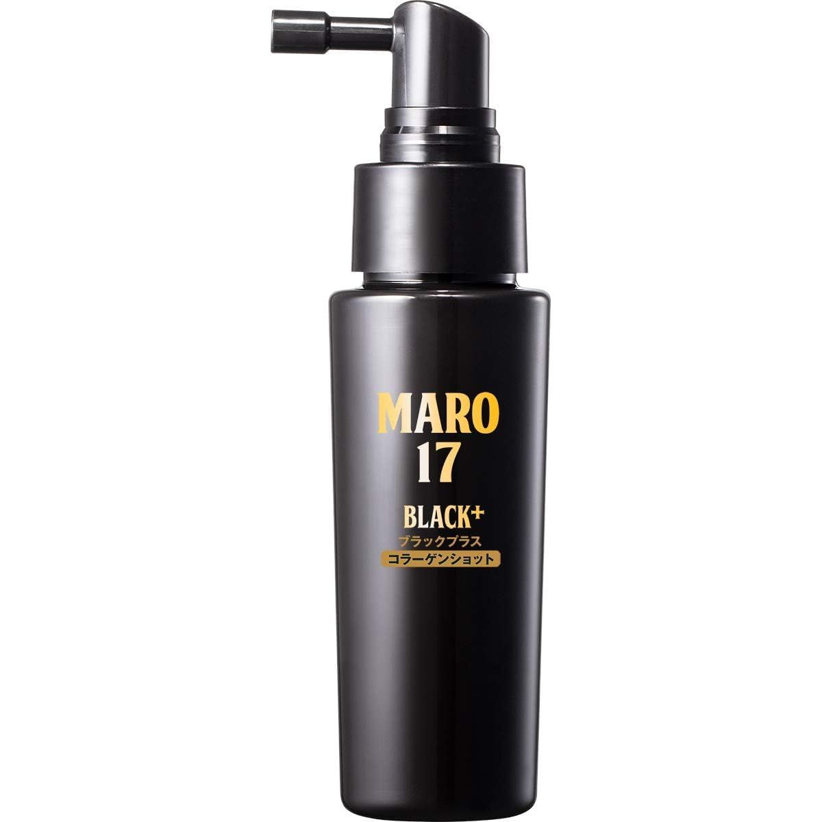 MARO17 Black Anti-Gray Collagen Shot - Prevent, Delay, and Reverse Grey Hair Process - Stimulate Melanin Production - Apple Stem Cells and Bamboo Apical Cells for Fuller Hair - 1.7 oz 50 ml