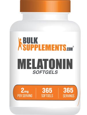 BulkSupplements.com Melatonin 2mg Softgels - Melatonin for Adults, Sleep Supplement - 2mg Melatonin per Serving, Gluten Free, 1 Softgel per Serving, 365 Count (Pack of 1)