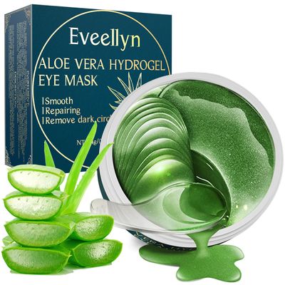 Under Eye Patches (60PCS), Aloe Vera Collagen Eye Mask, Eye Patches for Puffy Eyes, Anti-Aging Eye Mask for Puffiness, Under Eye Mask for Dark Circles and Eye Bags, Hydrating Eye Gel Pads(green)