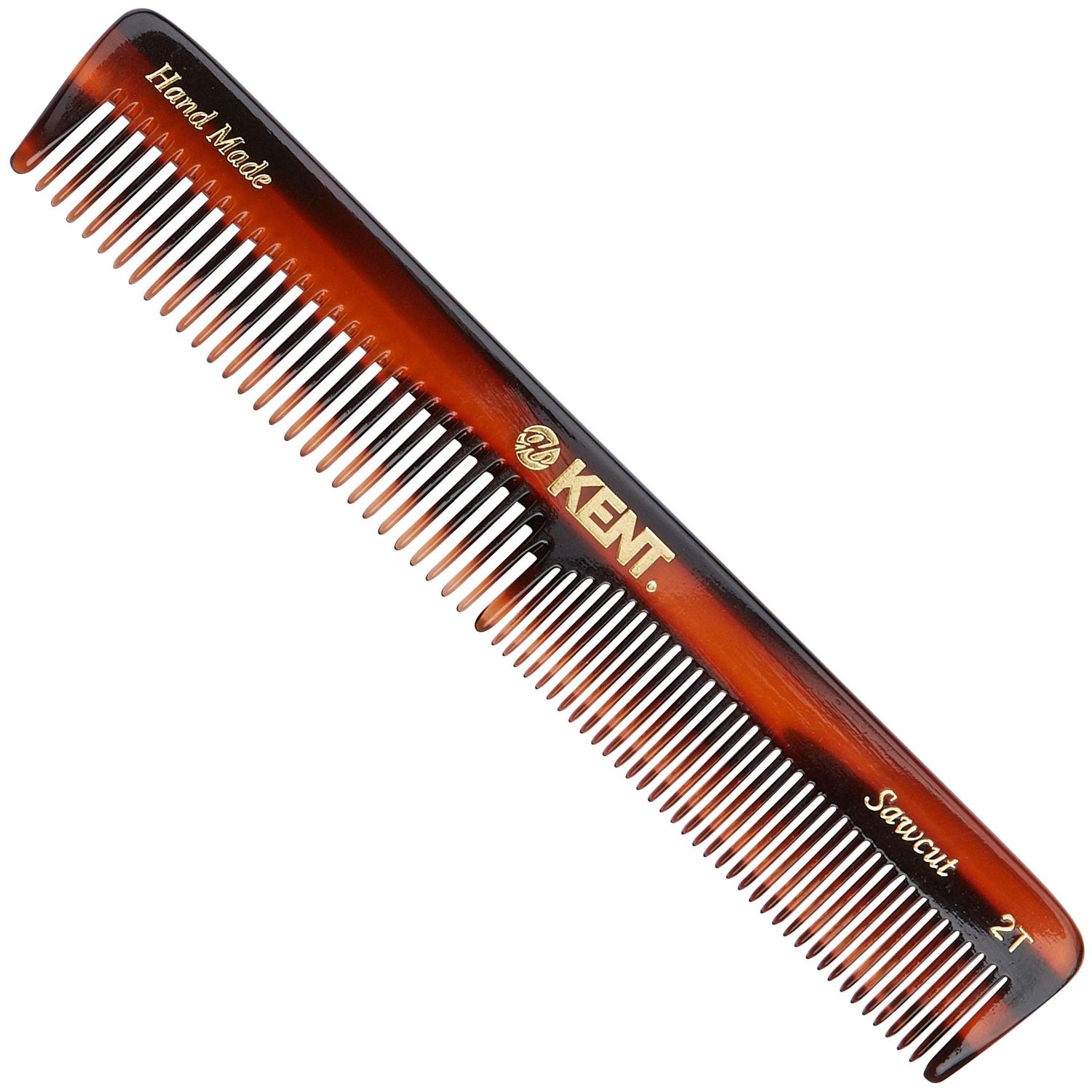 Kent 2T Fine Tooth Comb and Wide Tooth Combs For Men, Small Beard and Mustache Comb, Daily Hair Styling and Mens Grooming Come, Made in England(6&quot;)